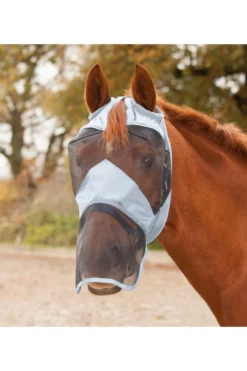 Waldhausen Fliegenmaske Ohne Ohren Mit Nasenschutz, Silbergrau